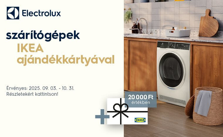 Electrolux szárítógépek ráadás IKEA ajándékkártyával a preciz.hu-tól! /regisztrációhoz kötött/