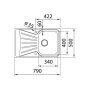 Tekaway Starbright 45 E-XN 1B 1D Beépítési méretrajz