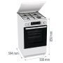 Gorenje GK5C42WJ kombinált tűzhely, fehér, 50 cm, 62 l, pizza funkció, aquaclean tisztítás, led kijelző, fém tető