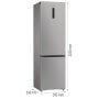 Gorenje NRB620C61X4WFE alulfagyasztós kombinált hűtőszekrény, inox, nofrost, 203 cm, 283/130 l, wifi, inverter kompresszor, gyors hűtés, multiflow, adapttech