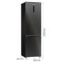 Gorenje NRB620C61BX4WFE alulfagyasztós kombinált hűtőszekrény, fekete inox, nofrost, 203 cm, 283/130 l, wifi, inverter kompresszor, gyors hűtés, multiflow