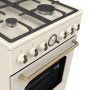 Gorenje GKS5C71CLI kombinált tűzhely, 50 cm, classico design, gőzprogramok, airfry, aquaclean, teleszkópos sütősín, tető, bézs