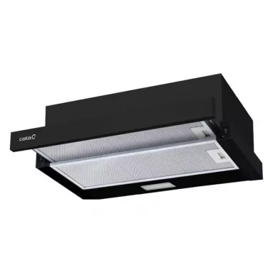 Cata TFB-5160 BK beépíthető teleszkópos páraelszívó, fekete, 60 cm, 300 m3/h, billenő kapcsolós vezérlés, led világítás