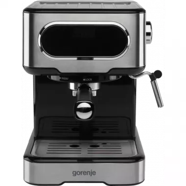 Gorenje ESCM15DBK ESPRESSO kávéfőző, 1.5 liter, 15 bar nyomás, touch control, nagy nyomású habosítási funkció