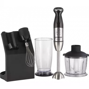 Gorenje HBC807QB botmixer, fekete, dc motor, keverőedény, habverő, aprító edény, állvány, 800 w