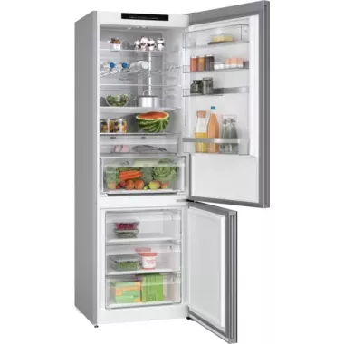Bosch KGN49LBCF alulfagyasztós kombinált hűtőszekrény, fekete, 203 cm, 70 cm széles, 311/129 l, nofrost, vitafresh, gyorsfagyasztás, gyorshűtés