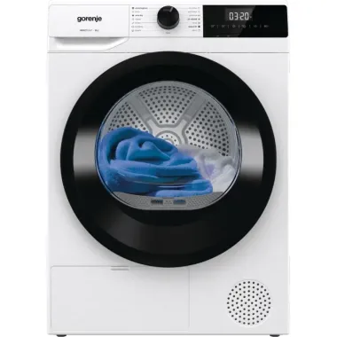 Gorenje DHNE83 hőszivattyús szárítógép, 8 kg, led kijelző, inverteres, twinair, airrefresh, gyűrődésmentesítés, ágynemű program