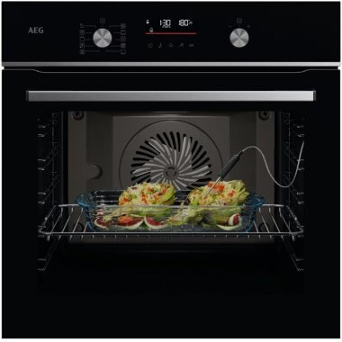 AEG OA5CB531AB SurroundCook/SteamBake beépíthető gőzsütő, maghőmérő, wifi, öntisztító hátfal, aqua clean tisztítás, led kijelző, teleszkópos sütősín