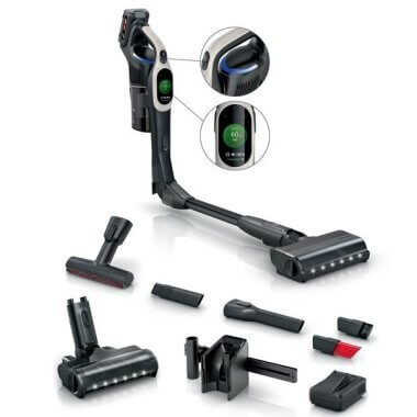 Bosch BBS1041GQC akkumulátoros kézi porszívó, fekete-bézs, microclean szívófej, turbospin motor, hepa szűrőrendszer, flex szívócső, 18 v li-ion