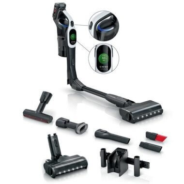 Bosch BCS1041WAC akkumulátoros kézi porszívó, fehér-fekete, microclean szívófej, turbospin motor, hepa szűrőrendszer, flex szívócső, 18 v li-ion