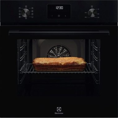 Electrolux LOFGF00BK SurroundCook beépíthető elektromos sütő, fekete, katalitikus tisztítás, hagyományos gombok, led kijelző, teleszkópos sütősín, 65 l