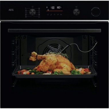 AEG TR6PB531SB SteamCrisp beépíthető gőzsütő, fekete, wifi, pirolitikus tisztítás, maghőmérő, 72 l, teleszkópos sütősín, led kijelző