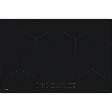 AEG TO84IA0FIT beépíthető indukciós főzőlap, matt fekete, 80 cm, hob2hood, saphirmatt® se, csúszkás érintővezérlés, eco timer, booster funkció