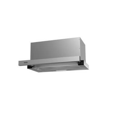 Evido Slimlux 50X beépíthető teleszkópos páraelszívó, inox előlap és keret, 50 cm, 447 m3/óra, billenőkapcsolós vezérlés, led világítás