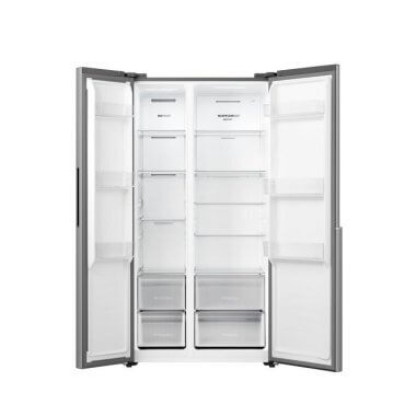 Gorenje NRS917E41X side-by-side hűtőszekrény, szürke, nofrost, inverteres, multiflow 360, fastfreeze, supercool, 178,6 cm, 347/197 l, crispzone