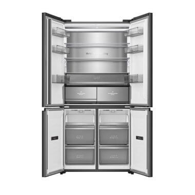 Hisense RQ768N4GBE MultiDoor hűtőszekrény, fekete, nofrost, multi air flow, 190 cm, 381/210 l, led világítás, gyors hűtés, gyors fagyasztás