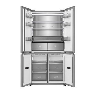 Hisense RQ768N4GVE MultiDoor hűtőszekrény, inox, nofrost, multi air flow, 190 cm, 381/210 l, led világítás, gyors hűtés, gyors fagyasztás